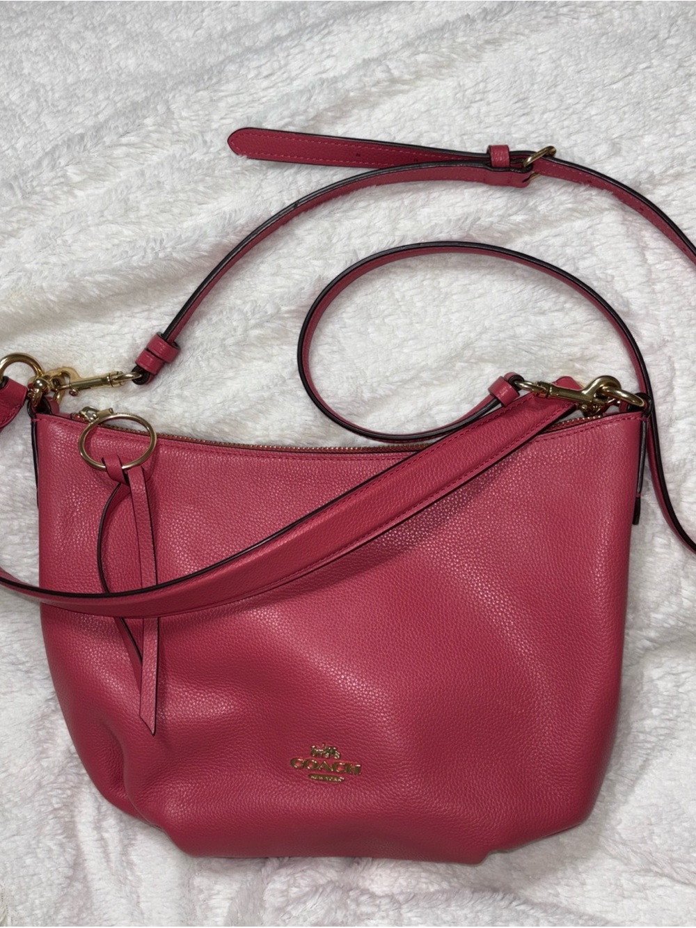 Coach Rose Pink Pebbled Leather Shoulder Bag with Wallet - Picture 4 of 16